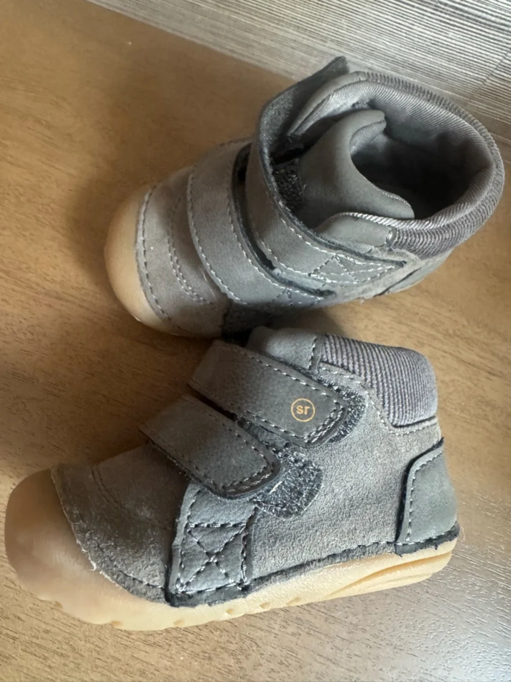 Toddler Grey Suede Hook & Loop Boots - Unbranded Stride Rite